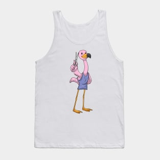 Flamingo as Hair stylist with Scissors Tank Top